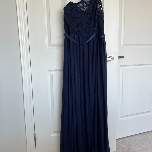 One Shoulder A-Line Lace Gown Bridesmaid Dress Size14 - Picture 2 of 9
